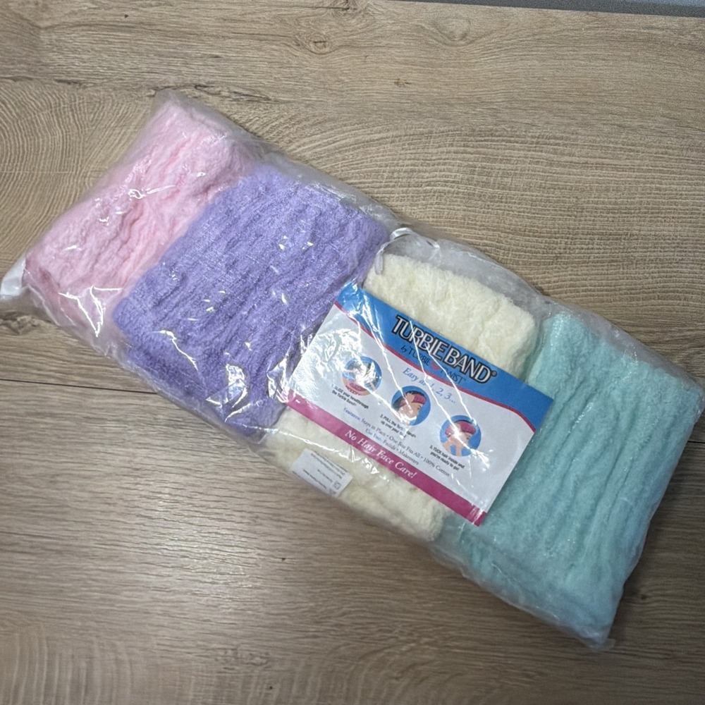 Turbie Twist Turbie Band 4 Pack Hair Headbands Spa Makeup Skincare Pastel New